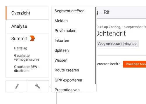 Strava Routes exporten