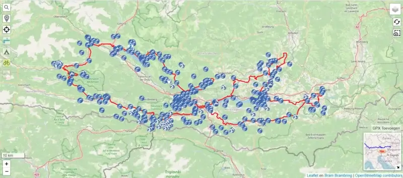 Voorbeeld waypoints en track